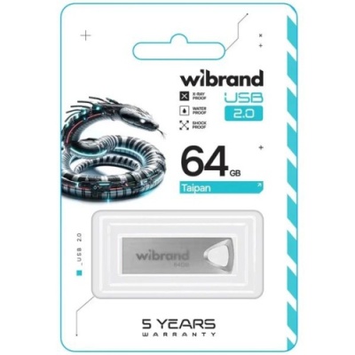 usb флеш-накопичувач wibrand 64gb taipan (срібло) 