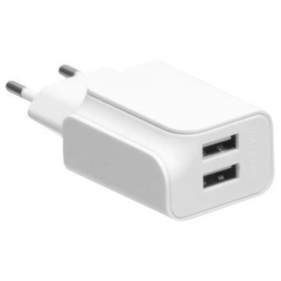 мережевий зарядний пристрій xo l35d 2usb/2.1a + (usb - microusb) (бiлий) 