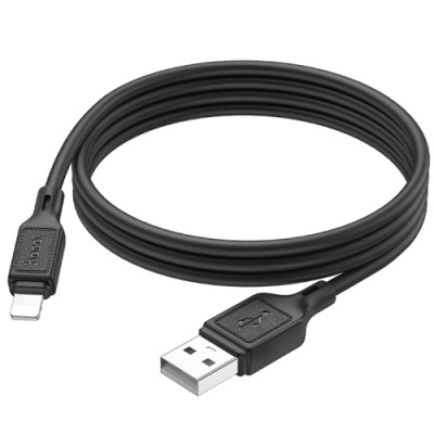 кабель hoco x90 cool silicone usb - lightning 2.4a/1m (чорний) 