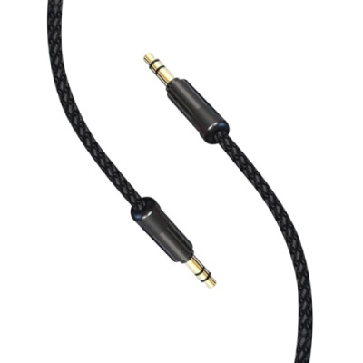 кабель aux skydolphin sr10 neylon wire 3.5mm 1.5m (чорний) 