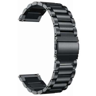 ремінець універсальний stainless steel для samsung/amazfit/xiaomi (22mm) (black) 