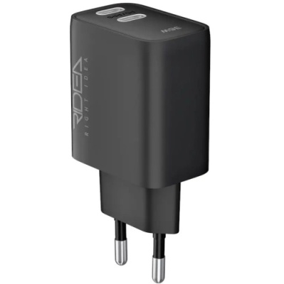 мережевий зарядний пристрій ridea rw-36120 turbo pro 2usb-c qc/pd 36w (чорний) 