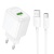 мережевий зарядний пристрій hoco cs52a 1usb/18w/qc3.0 + (usb - type-c) (білий) 
