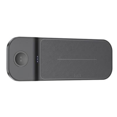 безпровідний зарядний пристрій hoco cq6 (phone+sam watch+airpods) 3in1 (чорний) 