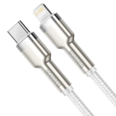 кабель baseus cafule metal (pd) type-c - lightning pd20w/2m (catljk-b02) (white) 