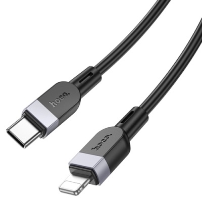 кабель hoco x109 silicone (pd) type-c - lightning 27w/2m (чорний) 