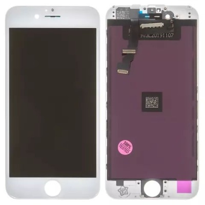 дисплей для apple iphone 6, білий, із сенсорним екраном, з рамкою, aaa, tianma, з пластиками камери та давача наближення