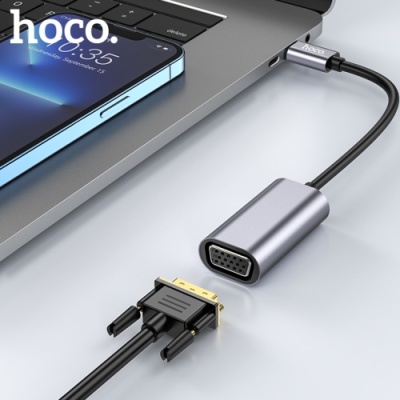 перехідник hoco ua21 type-c - vga 0.13m (сірий) 