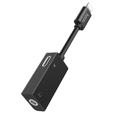 перехідник hoco ls16 lightning - (aux (3.5mm)+lightning charge) (чорний) 