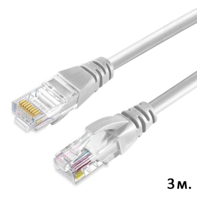 кабель set lan+lan 568b 3m (білий) 