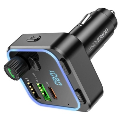FM Модулятор Borofone BC53 PD20W+QC3.0 (Чорний)