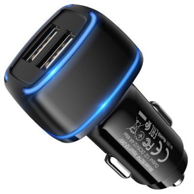 Автомобільний Зарядний Пристрій Borofone BZ14 2USB/2.4A (Чорний)