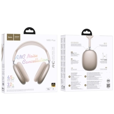 бездротові навушники накладні hoco w65 plus 45h happy anc (star color) 