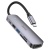 usb hub hoco hb28 type-c multi-function converter (hdtv+usb3.0+usb2.0+sd+tf+pd) (металево-сірий) 