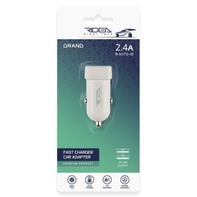 Автомобільний Зарядний Пристрій Ridea RCC-21012 Grand 2USB 2.4A (Білий)