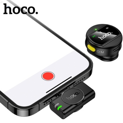 мікрофон петличний бездротовий hoco l21 lightning (чорний) 