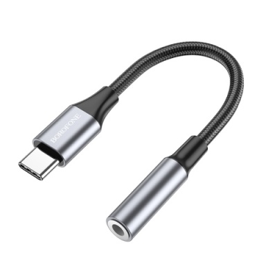 перехідник borofone bv16 type-c - 3.5 audio jack (чорно-сірий) 