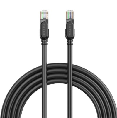 кабель lan earldom nw1 cat6 utp 26awg (7/0.16cca) * 4p+cros 6mm/5m black 