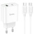 мережевий зарядний пристрій hoco c80a plus 1usb/18w/qc3.0 + 1type-c/20w/pd + (type-c - type-c) (білий) 