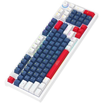 клавіатура xo kb-08 wireless tri-mode 96-key mechanical (синій+білий+червоний) 