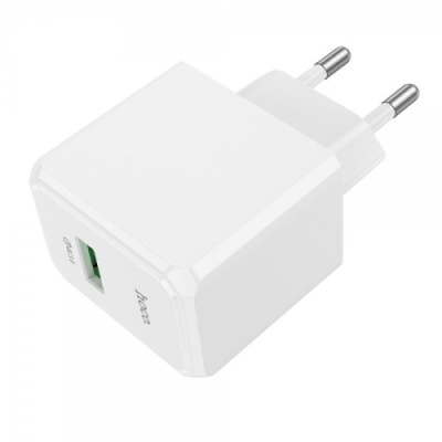 мережевий зарядний пристрій hoco cs12a 1usb/18w/qc3.0 (білий) 