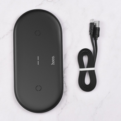безпровідний зарядний пристрій hoco cw23 dual power 2phone/10w (чорний) 