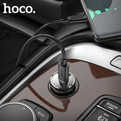 Автомобільний Зарядний Пристрій Hoco Z53 1Type-C/30W/PD + (Type-C - Type-C) (Чорний)