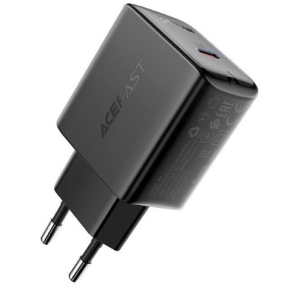 мережевий зарядний пристрій acefast a1 pd20w (1type-c) (чорний) 