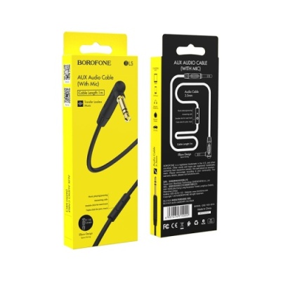 кабель aux borofone bl5 + мікрофон 1m (чорний) 