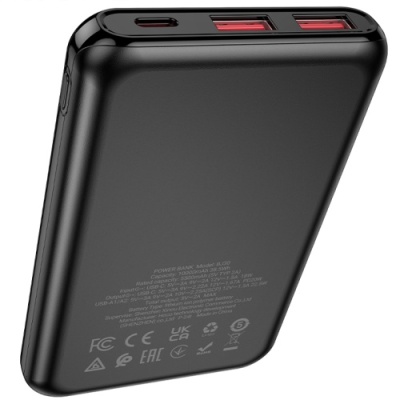 додаткова батарея power bank borofone bj30 starlight 22.5w+pd20w 10000 mah (чорний) 