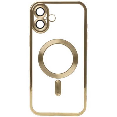 Купить чохол tpu metallic full camera with magsafe для apple iphone 16 (matte gold) онлайн