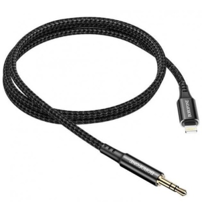 кабель aux borofone bl7 3.5mm(male) - lightning(male) 1m (чорний) 