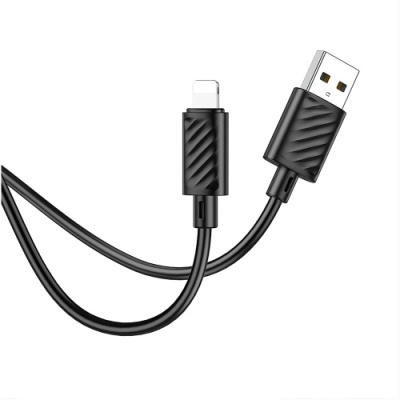 кабель hoco x88 gratifield usb - lightning 2.4a/1m (чорний) 