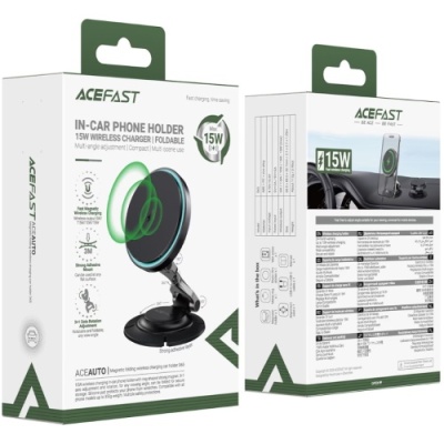 Автотримач Acefast D65 з БЗП (Чорний)