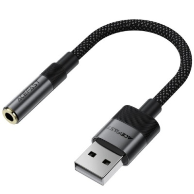 перехідник audio acefast j13 usb - jack 3.5 (чорний) 