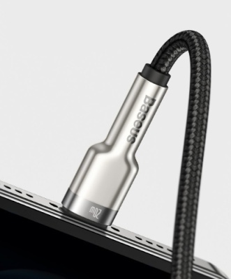 кабель baseus cafule metal usb - lightning 2.4a/1m (caljk-a01) (black) 