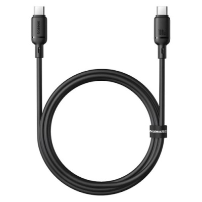 кабель baseus silky series fast charging type-c - type-c 100w/1m (p10377704113-00) (black) 