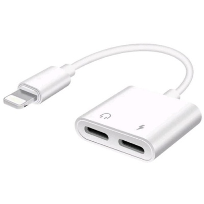 перехідник xo nbr172a lightning male - dual lightning (female) with control (білий) 