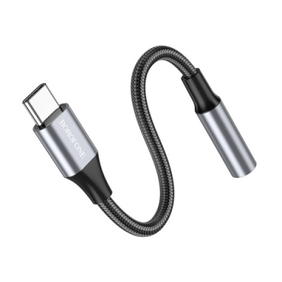 перехідник borofone bv16 type-c - 3.5 audio jack (чорно-сірий) 