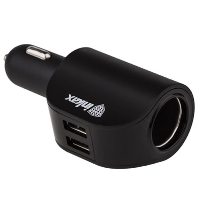 Автомобільний Зарядний Пристрій Inkax CC-08 Led 2USB/3.1A (Чорний)
