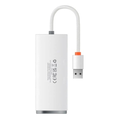 usb hub baseus lite series 4-port (usb-a to usb 3.0*4) (wkqx030002) 25cm white 