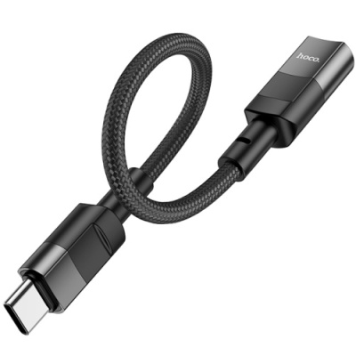 перехідник hoco u107 type-c - lightning (чорний) 