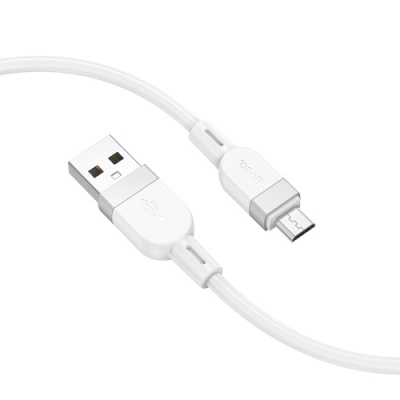 кабель hoco x109 silicone usb - microusb 2.4a/1m (білий) 