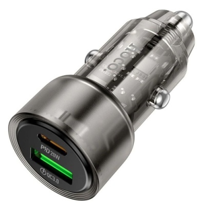 Автомобільний Зарядний Пристрій Hoco Z52 1USB/18W/QC3.0 + 1Type-C/20W/PD (Чорний)