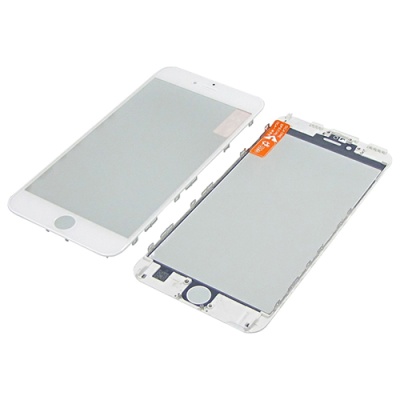 скло тачскріна для apple iphone 6s plus біле з рамкою и oca плівкою high copy