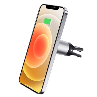 Автотримач Borofone BH43 Xperience Magnetic Wireless Charging (Чорно-Сталевий)