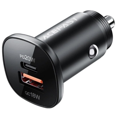Автомобільний Зарядний Пристрій Acefast B1 mini PD + QC 3.0 (1 Type-C/1 USB/3A/38W) (чорний)