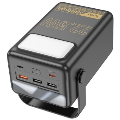 додаткова батарея power bank hoco j110 powerful 22.5w 60000 mah (чорний) 