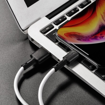 кабель borofone bx31 silicone usb - lightning 2.4a/1m (білий) 