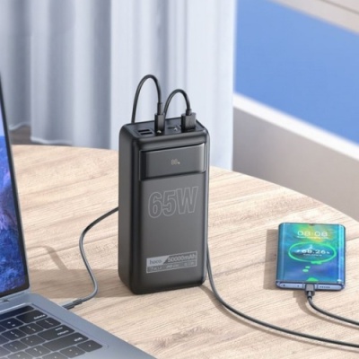 додаткова батарея power bank hoco db81a  apollo pd65w+qc3.0 22.5w 50000 mah (чорний) 